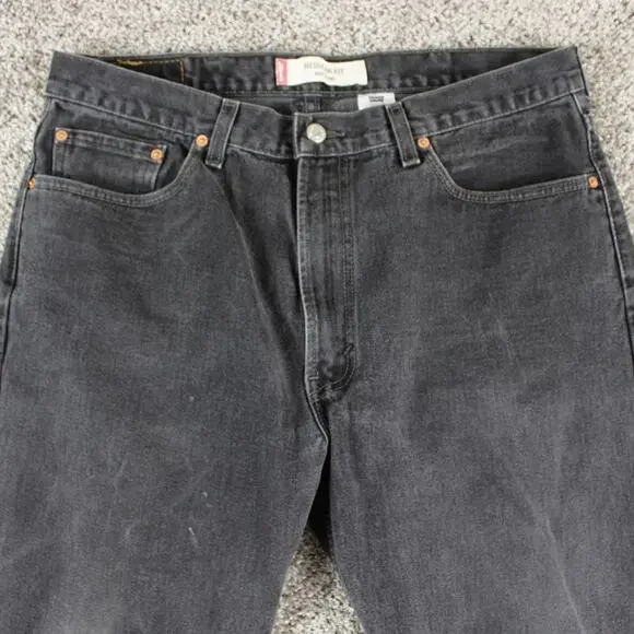 Levis 505 Vintage Y2K Mens 38x30 Black Straight Leg Jeans - Picture 2 of 12